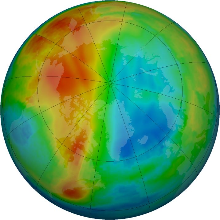 Arctic ozone map for 07 January 2003